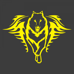 Sticker Loup Flammes