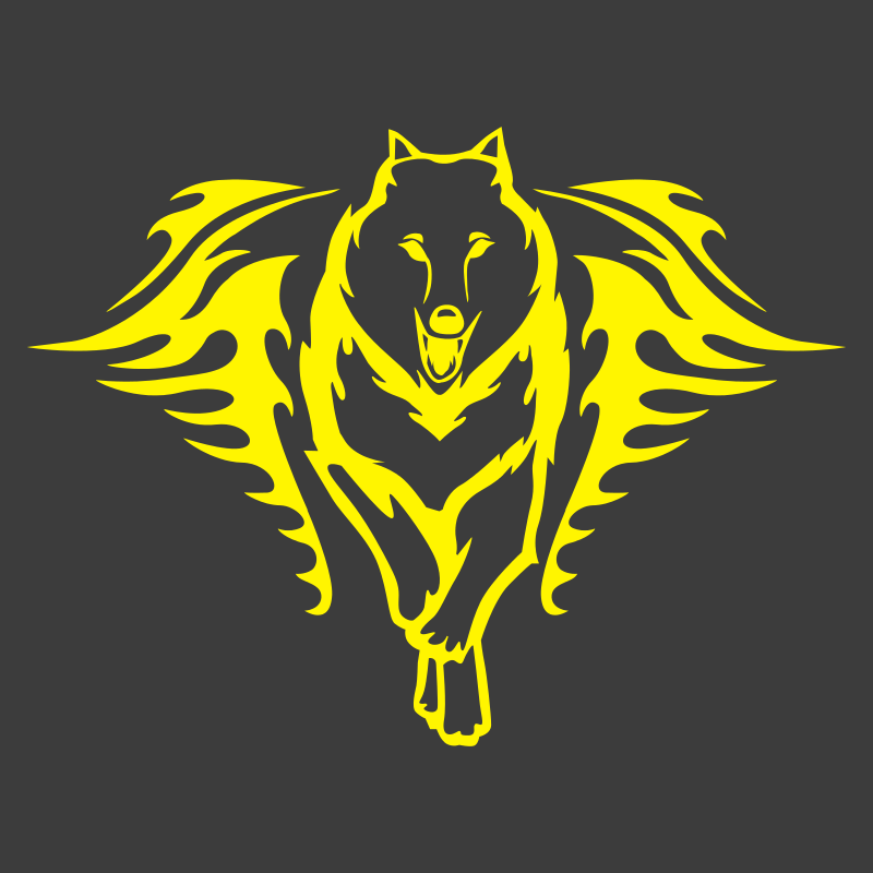 Sticker Loup Flammes