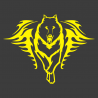 Sticker Loup Flammes