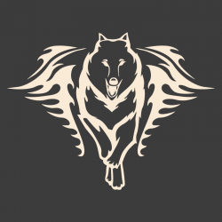 Sticker Loup Flammes
