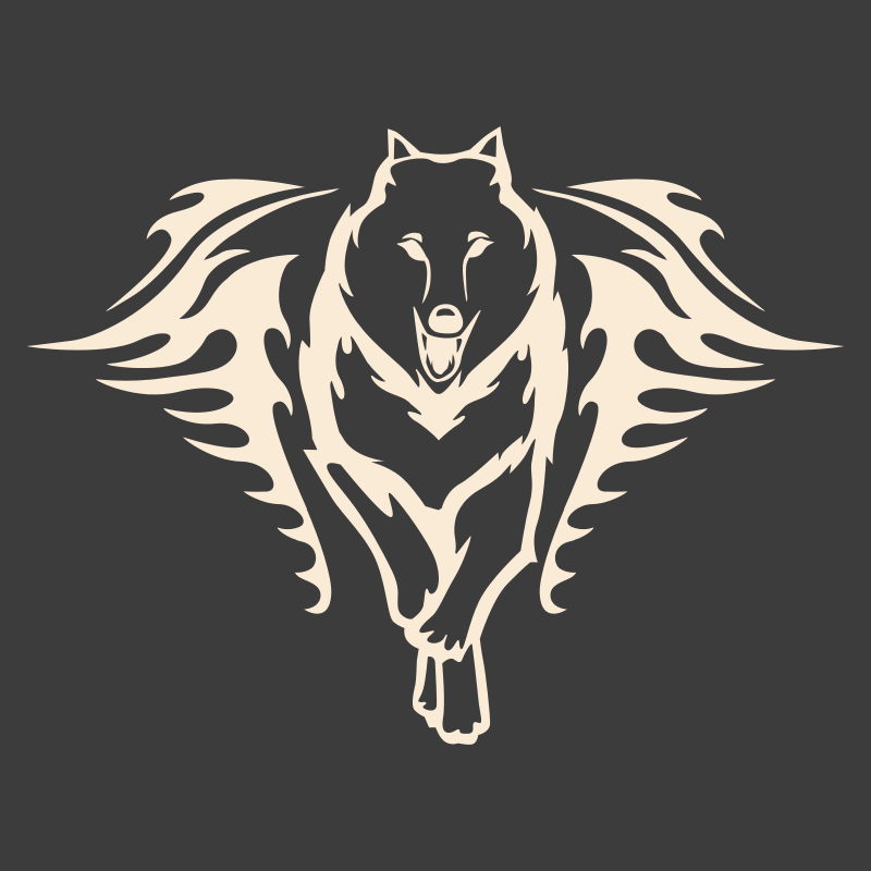 Sticker Loup Flammes