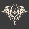 Sticker Loup Flammes