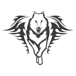 Sticker Loup Flammes