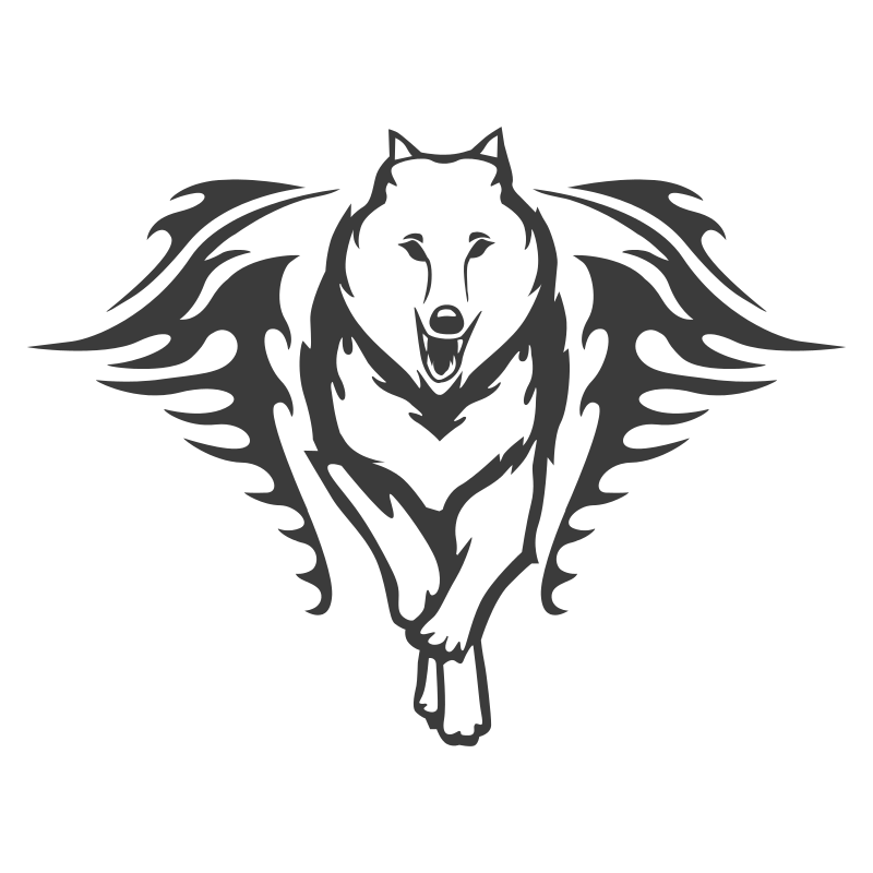 Sticker Loup Flammes