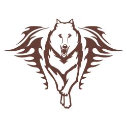 Sticker Loup Flammes