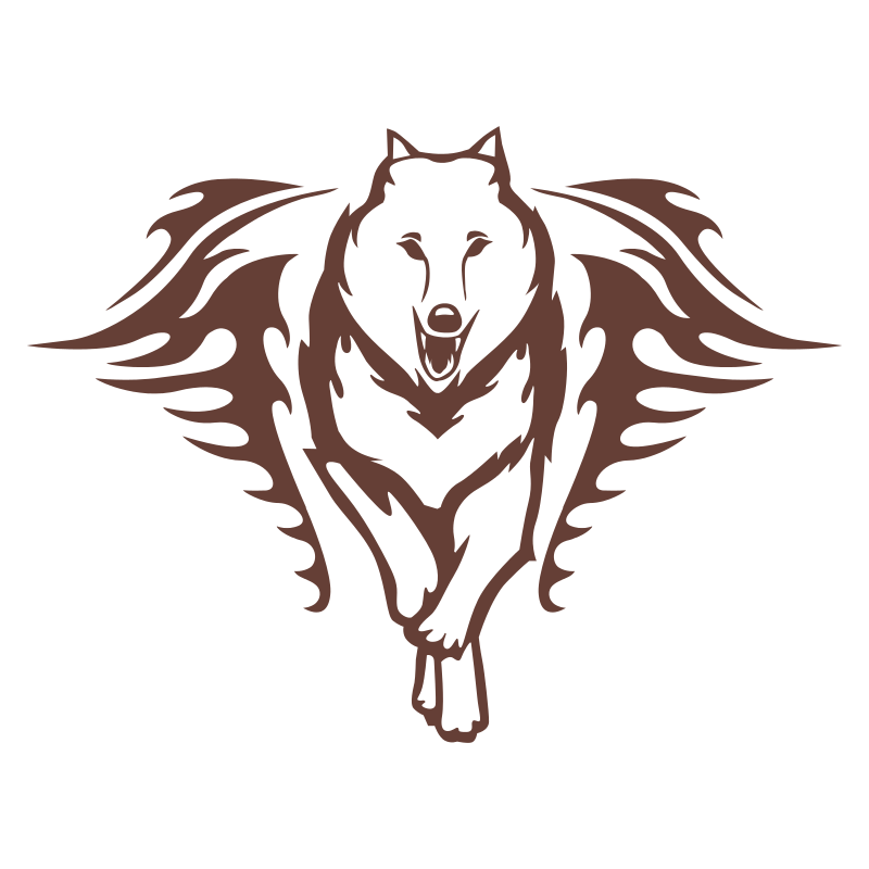 Sticker Loup Flammes