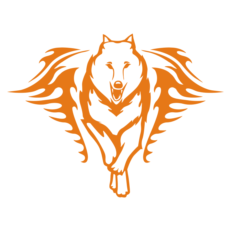 Sticker Loup Flammes