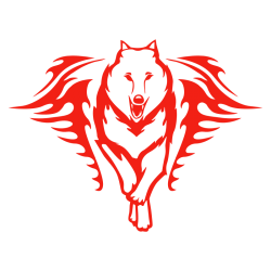 Sticker Loup Flammes
