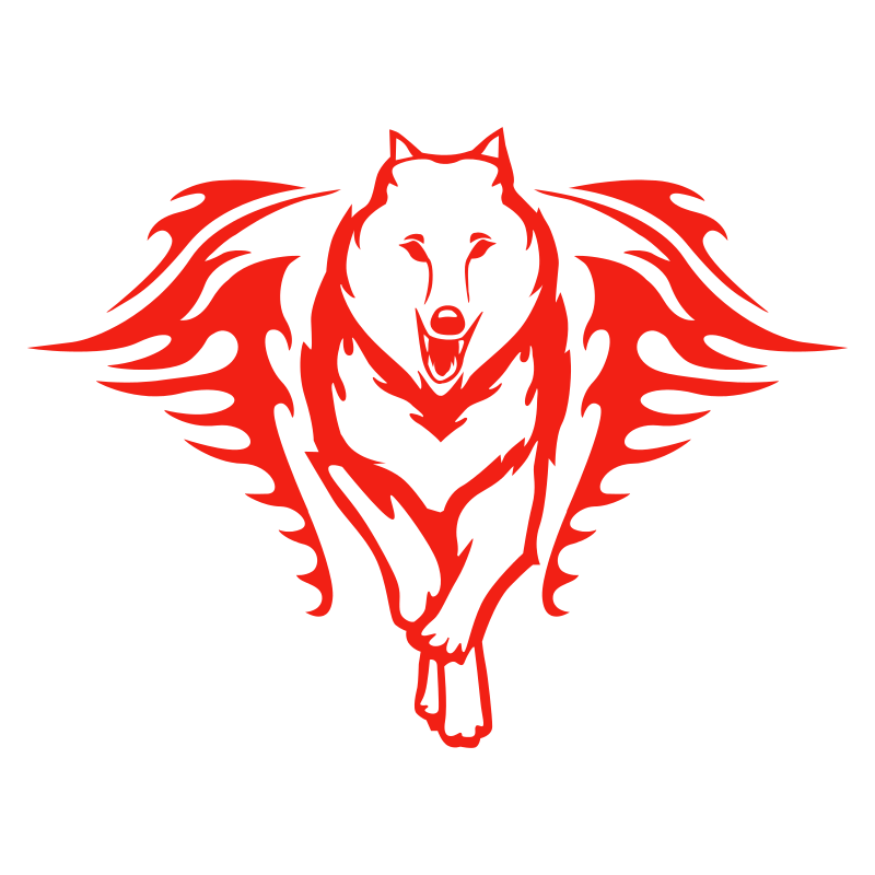 Sticker Loup Flammes