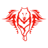 Sticker Loup Flammes