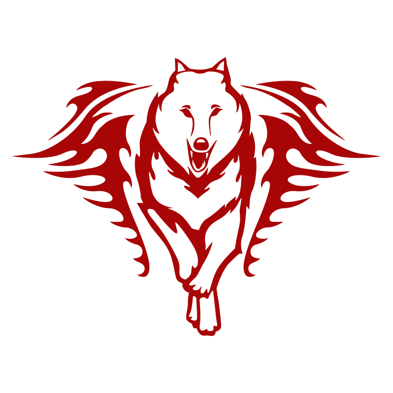 Sticker Loup Flammes