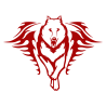 Sticker Loup Flammes