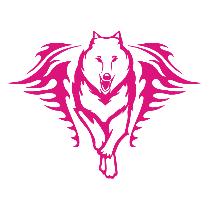 Sticker Loup Flammes