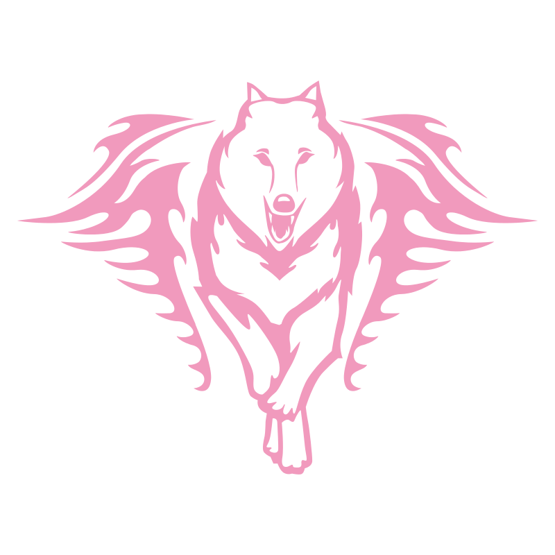 Sticker Loup Flammes
