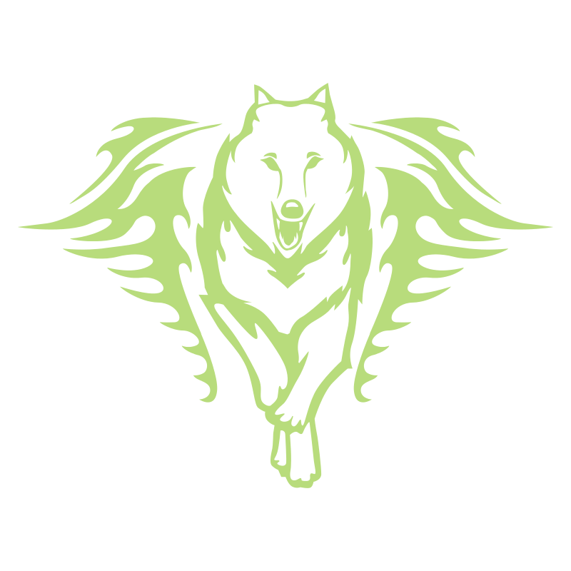 Sticker Loup Flammes