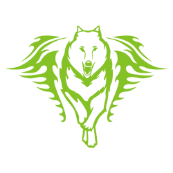 Sticker Loup Flammes