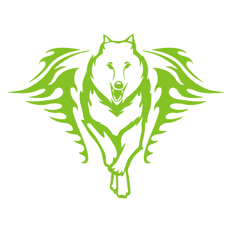 Sticker Loup Flammes