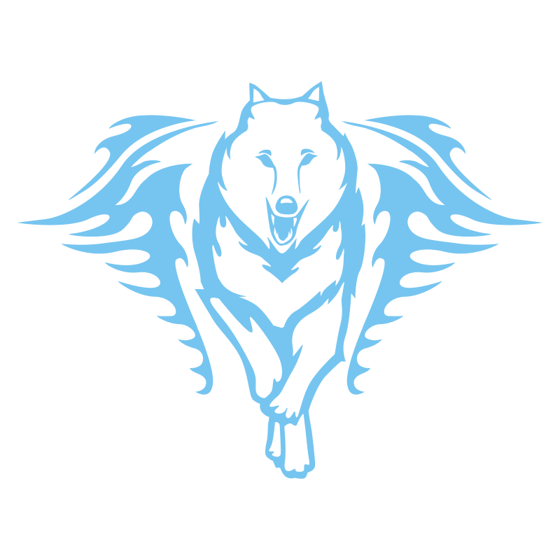 Sticker Loup Flammes