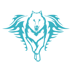 Sticker Loup Flammes