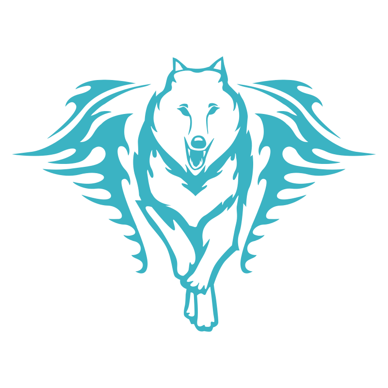 Sticker Loup Flammes