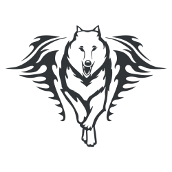 Sticker Loup Flammes