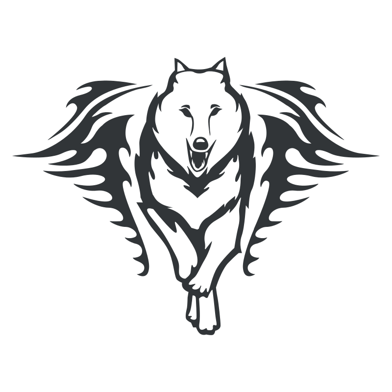 Sticker Loup Flammes