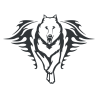 Sticker Loup Flammes