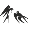 Sticker Couple Hirondelles