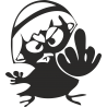 Sticker Calimero Doigt d'honneur