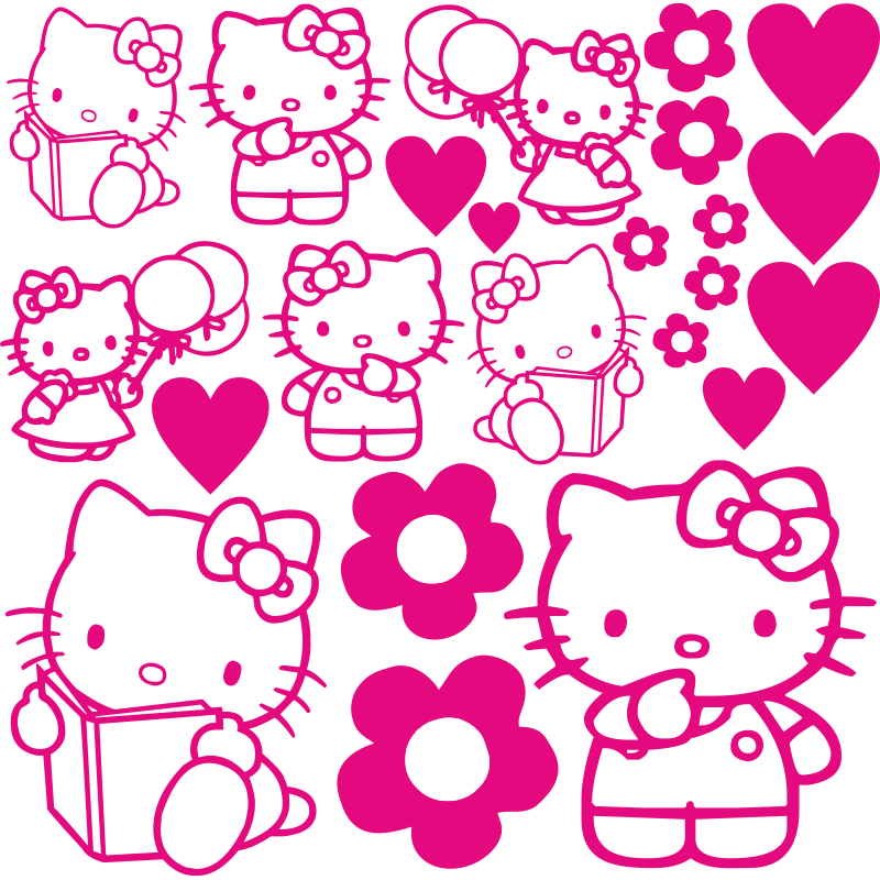 Planche de Stickers Hello Kitty