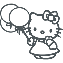 Sticker Hello Kitty Ballons