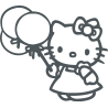 Sticker Hello Kitty Ballons