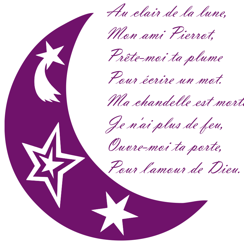 Sticker au clair de la lune mon ami Pierrot