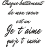 Sticker citation chaque battement de mon coeur