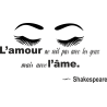 Sticker citation L'amour ne voit pas avec les yeux