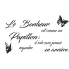 Sticker citation Le Bonheur est comme un Papillon