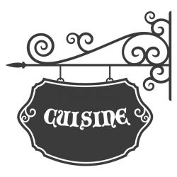 Sticker enseigne fer forgé cuisine