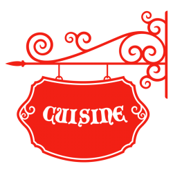 Sticker enseigne fer forgé cuisine