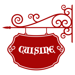 Sticker enseigne fer forgé cuisine