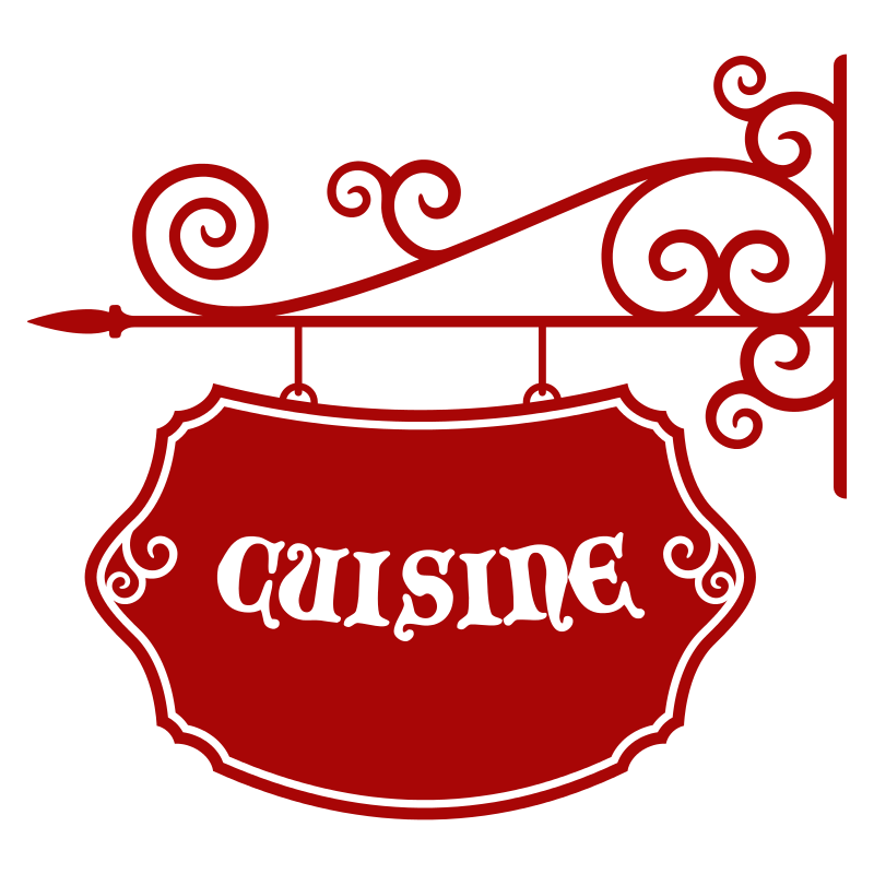 Sticker enseigne fer forgé cuisine