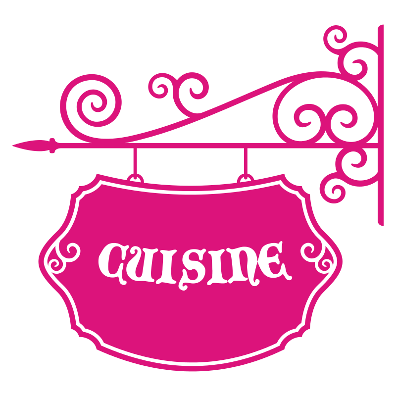 Sticker enseigne fer forgé cuisine