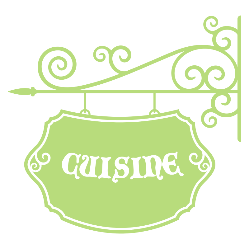 Sticker enseigne fer forgé cuisine