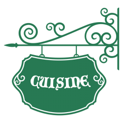 Sticker enseigne fer forgé cuisine