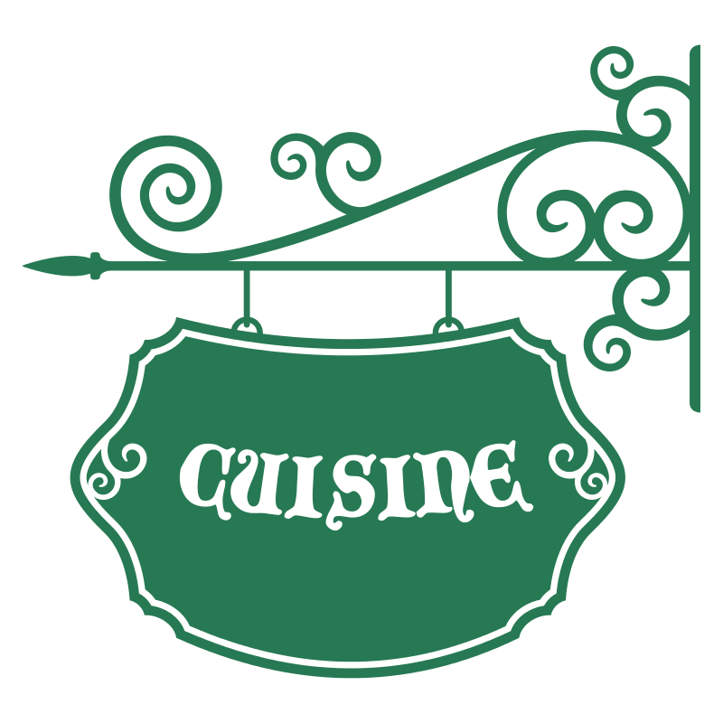 Sticker enseigne fer forgé cuisine