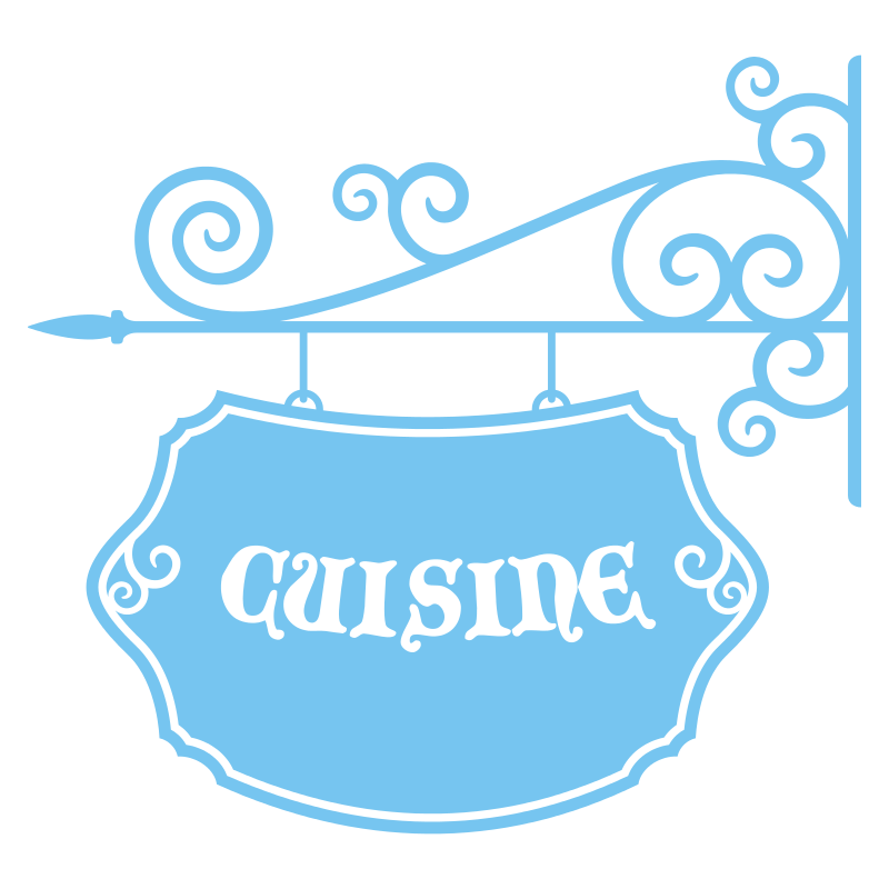 Sticker enseigne fer forgé cuisine