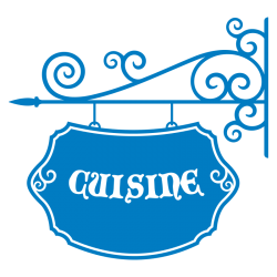 Sticker enseigne fer forgé cuisine