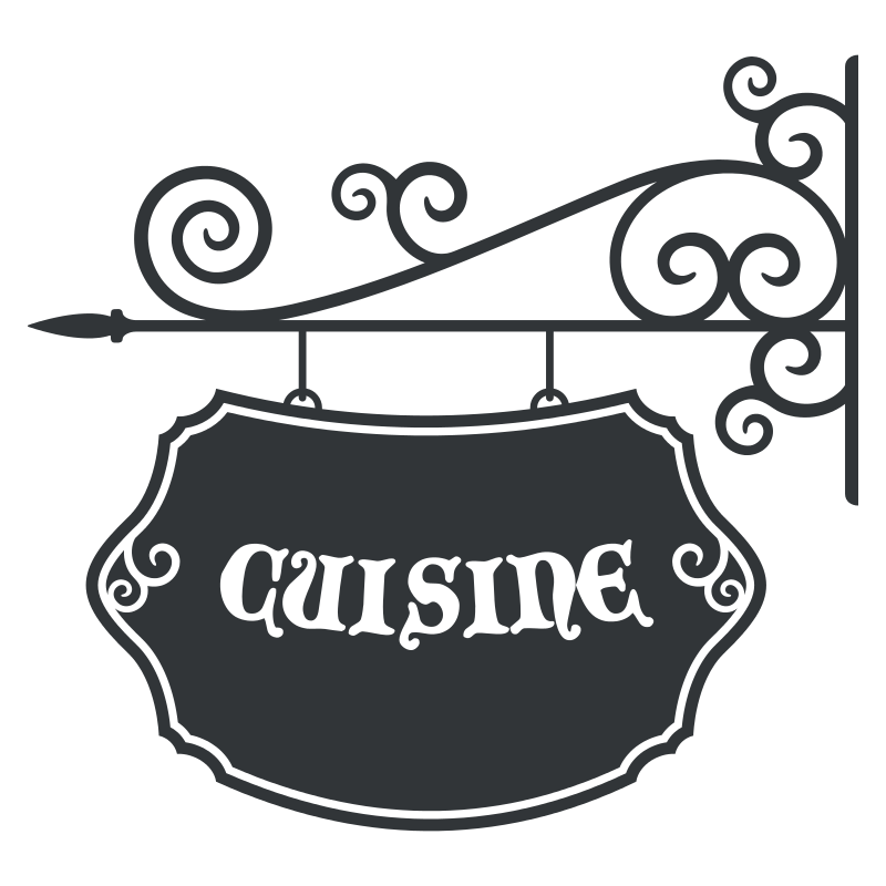 Sticker enseigne fer forgé cuisine