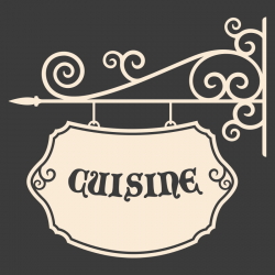 Sticker enseigne fer forgé cuisine