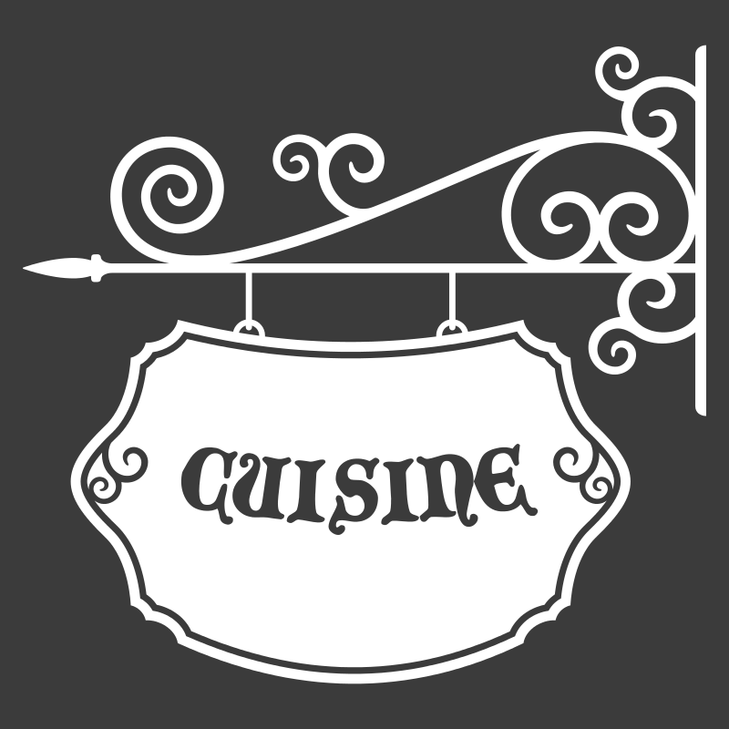 Sticker enseigne fer forgé cuisine