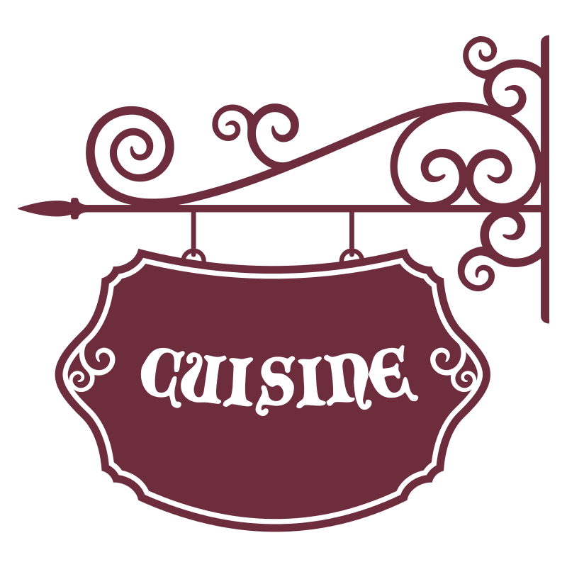 Sticker enseigne fer forgé cuisine